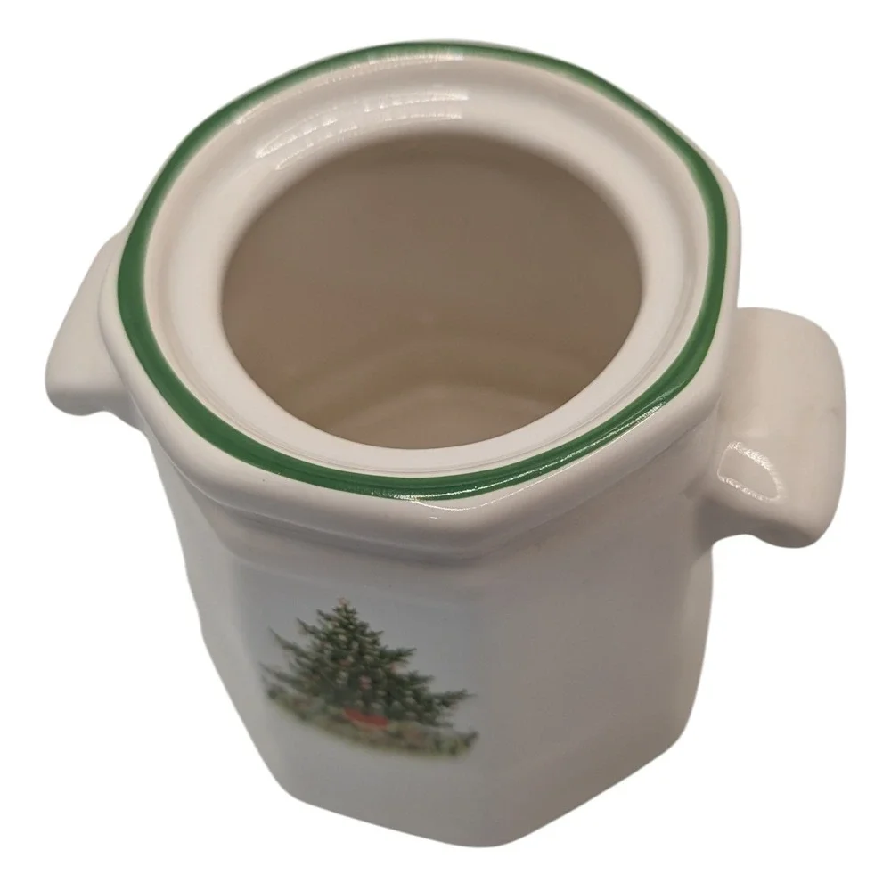 Vintage Pfaltzgraff Heritage Sugar Bowl Christmas Tree Green Trim No Lid‎